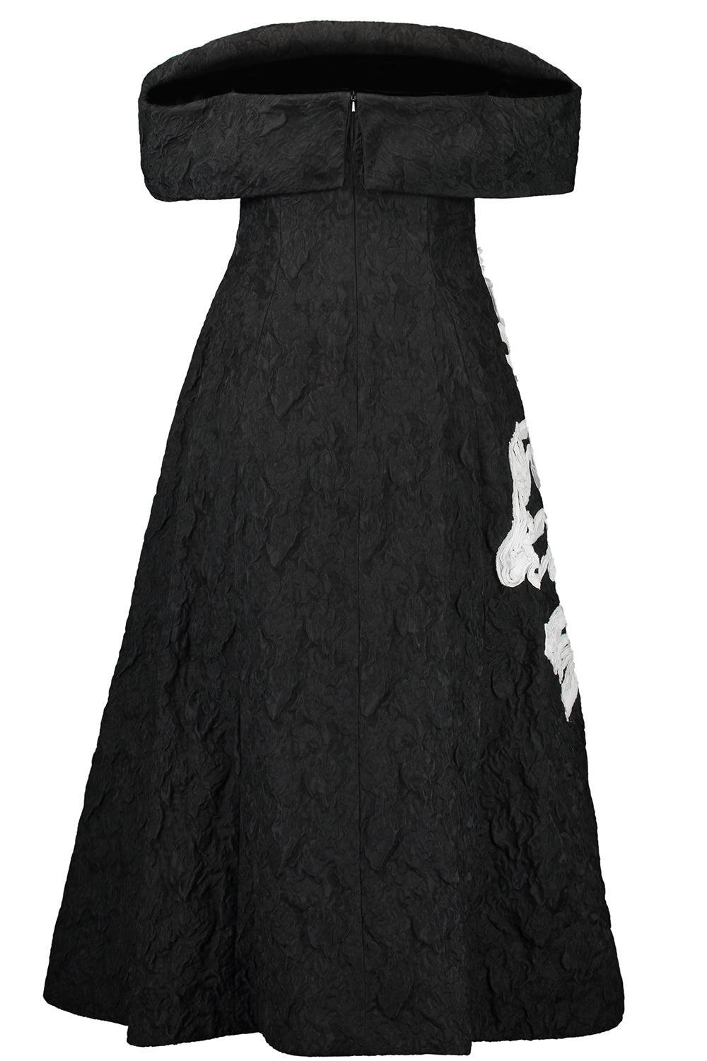 Off Shoulder Cocktail Dress-BLACK-4-CLOTHINGDRESSCOCKTAIL-ERDEM