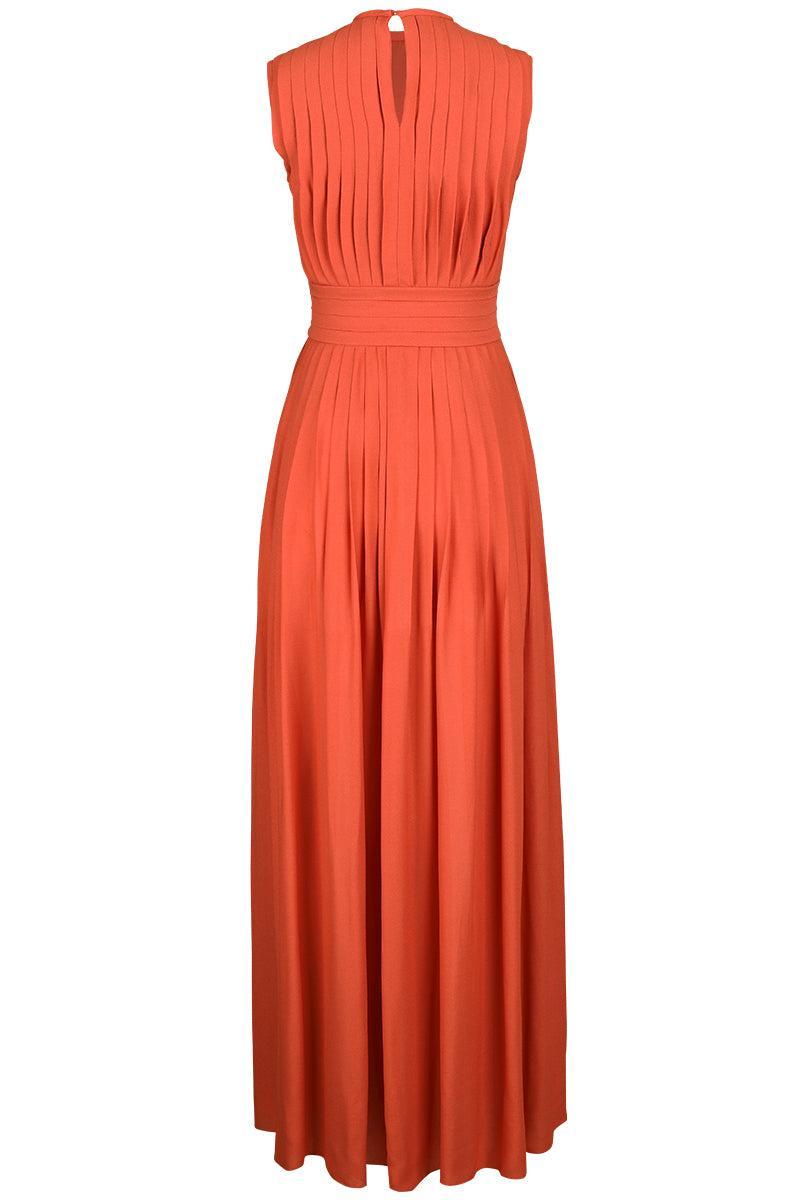 Full Skirt Long Dress-BRICK-40-CLOTHINGDRESSCASUAL-GIAMBATTISTA VALLI