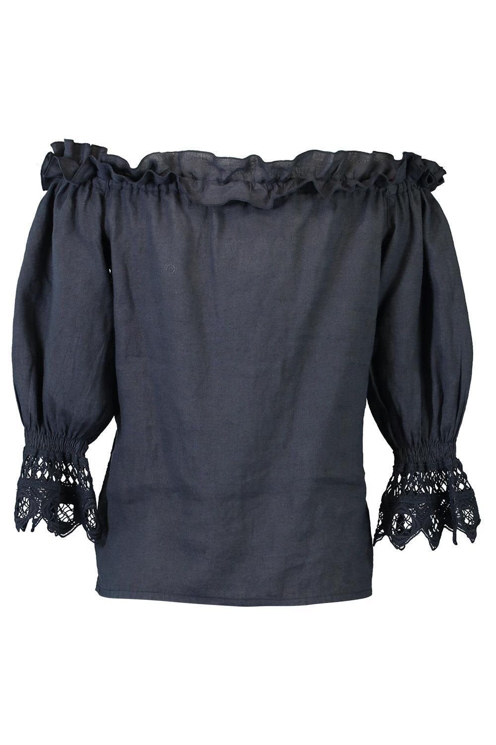 Cecina Blouse-NAVY-XS-CLOTHINGTOPBLOUSE-TEMPTATION POSITANO