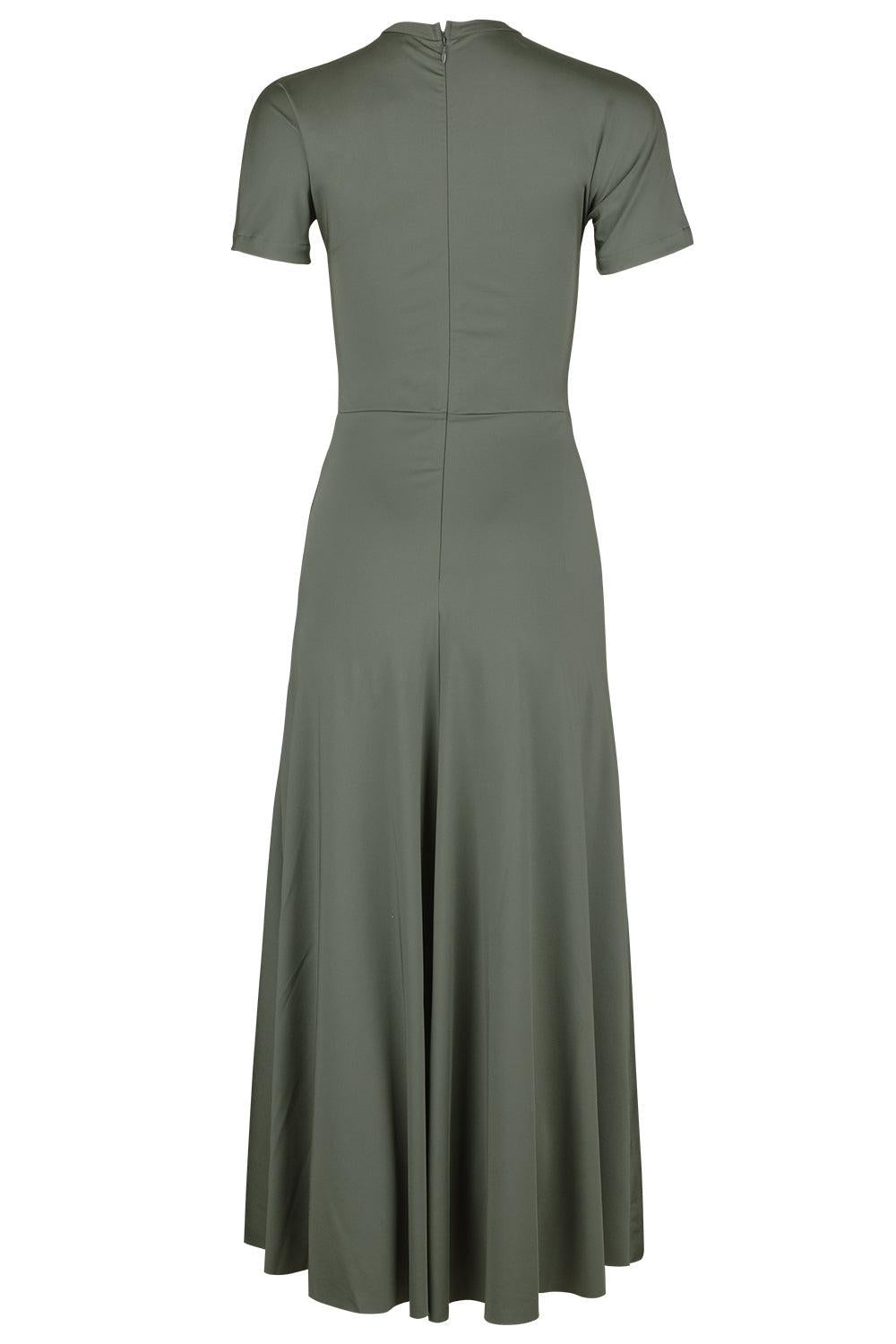 Gathered Waist Midi Dress - Oregano-OREGANO-2-CLOTHINGDRESSCASUAL-VICTORIA BECKHAM
