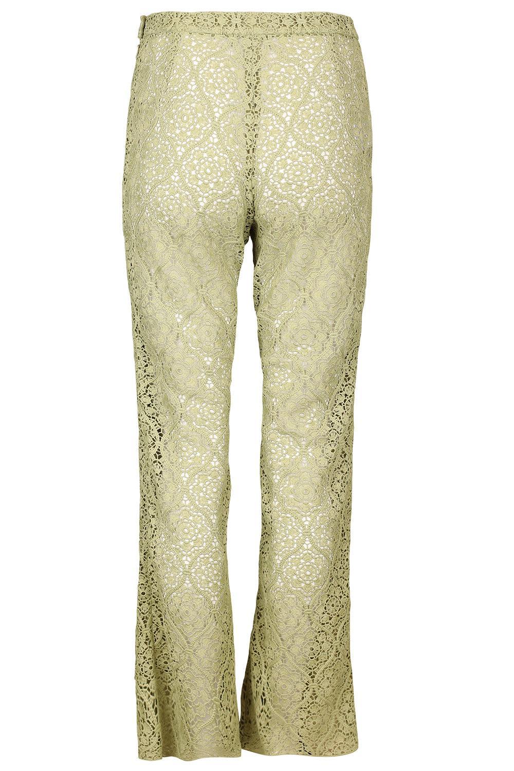 Filigree Macrame Trouser-GREEN-40-CLOTHINGPANTCASUAL-GIAMBATTISTA VALLI