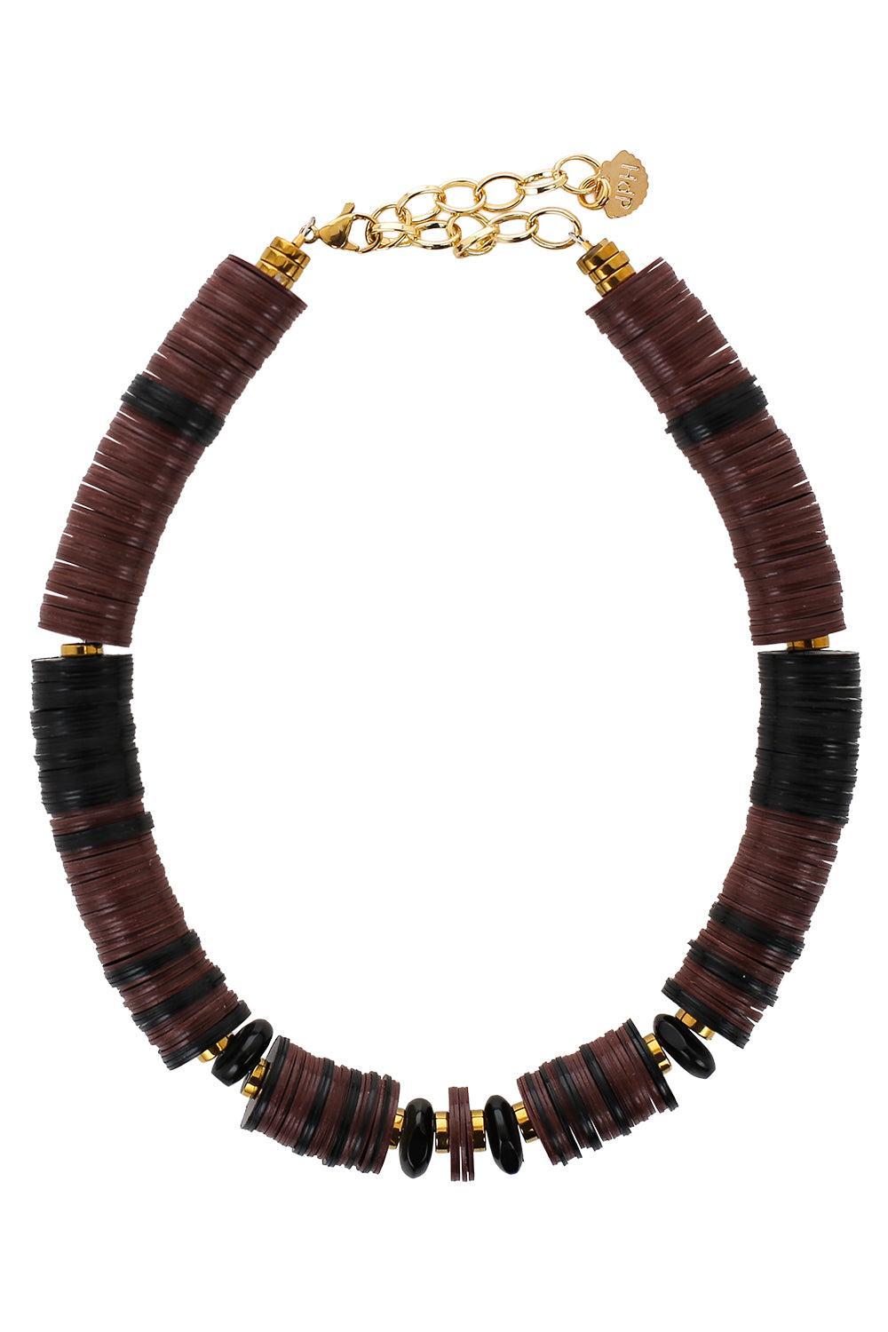 Black Brown Hematite Necklace-BLACK/BROWN-JEWELRYBOUTIQUENECKLACE O-HIJAS DE PUKA