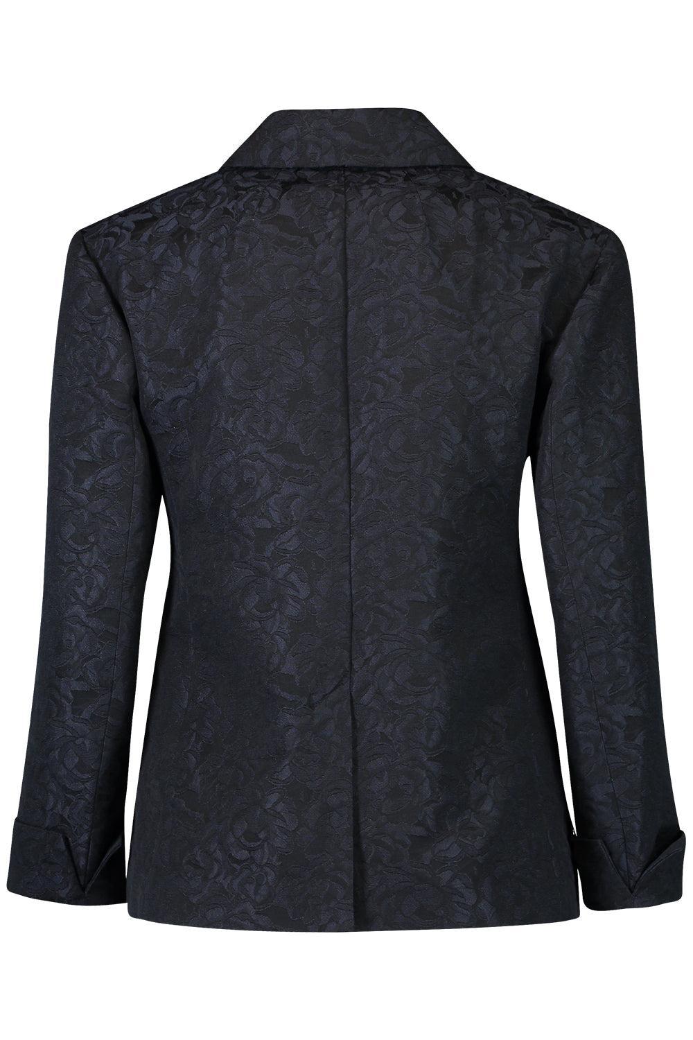 Printed Blazer-MIDNTBLU-4-CLOTHINGJACKETBLAZERS-MAX MARA