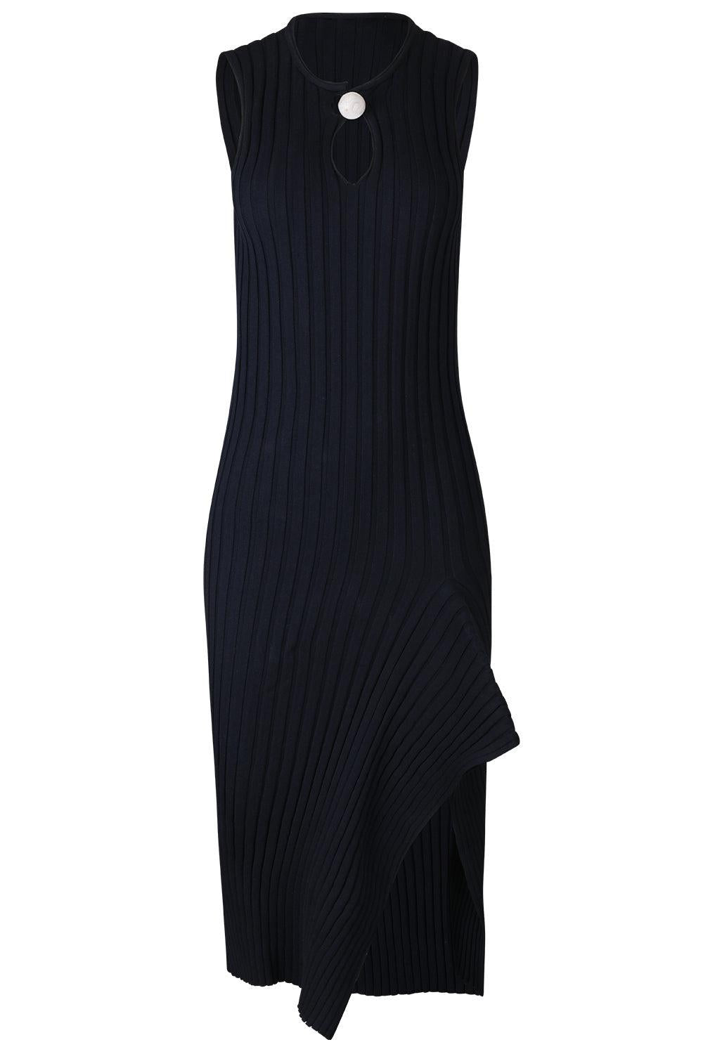 Ribbed Midi Dress-INK-XS-CLOTHINGDRESSCOCKTAIL-STELLA MCCARTNEY