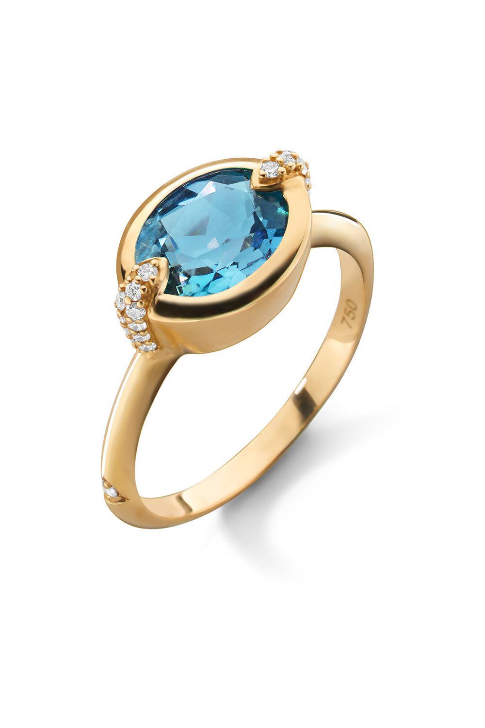 Points North London Blue Topaz Ring-YELLOW GOLD-7-JEWELRYFINE JEWELRING-MONICA RICH KOSANN