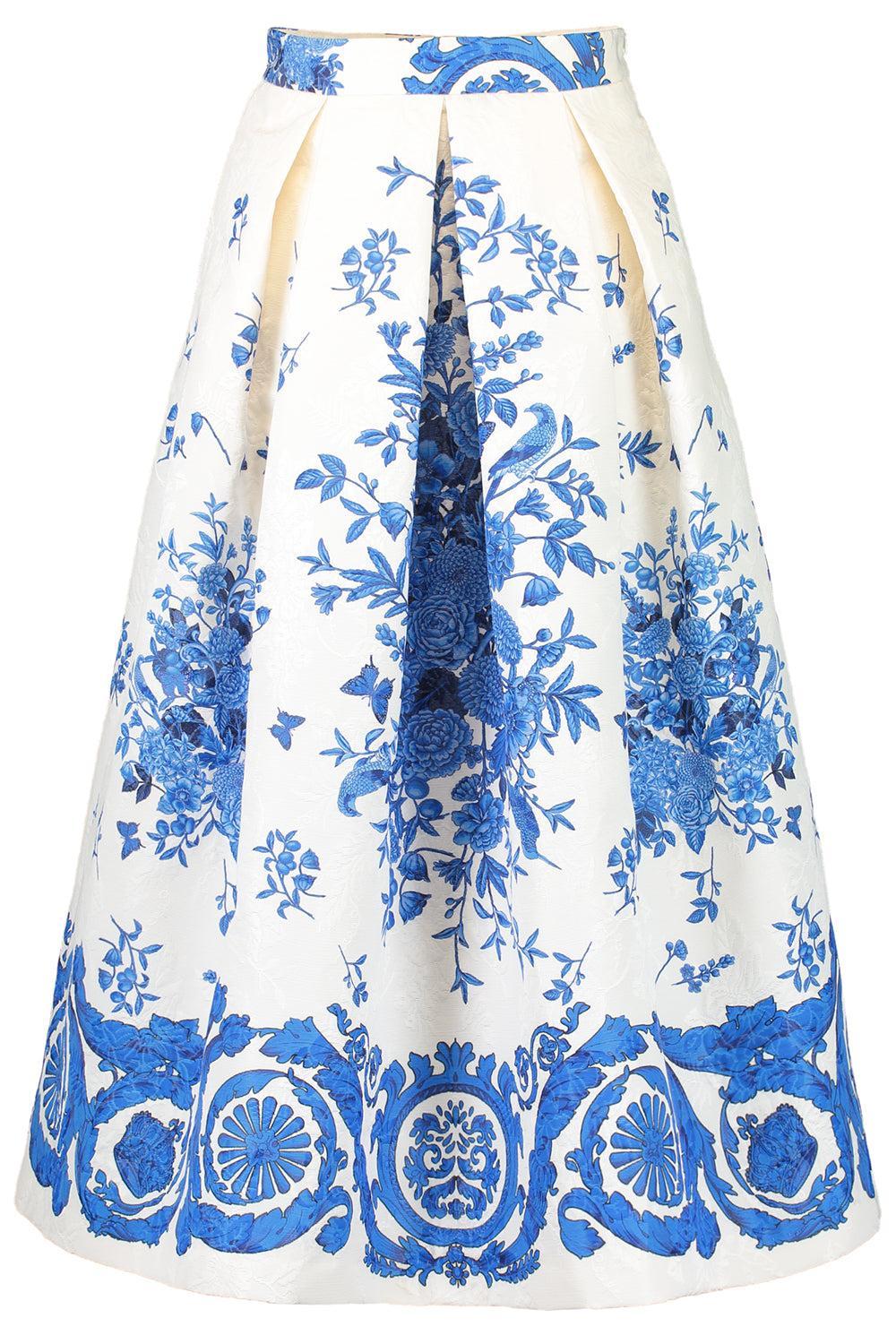 Luna Midi Skirt - White-WHT AZUR-40-CLOTHINGSKIRTMIDI-LUNATICA