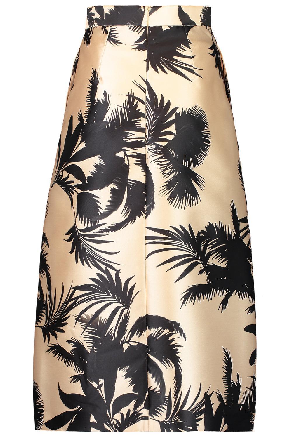 Palm Tree Midi Dress-BEIGE/BLACK-38-CLOTHINGSKIRTMIDI-LUNATICA