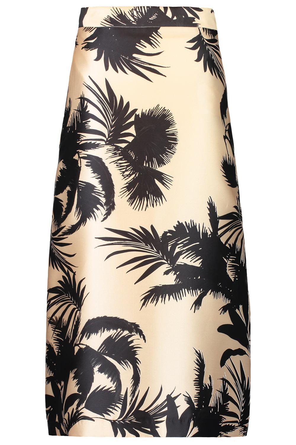 Palm Tree Midi Dress-BEIGE/BLACK-38-CLOTHINGSKIRTMIDI-LUNATICA