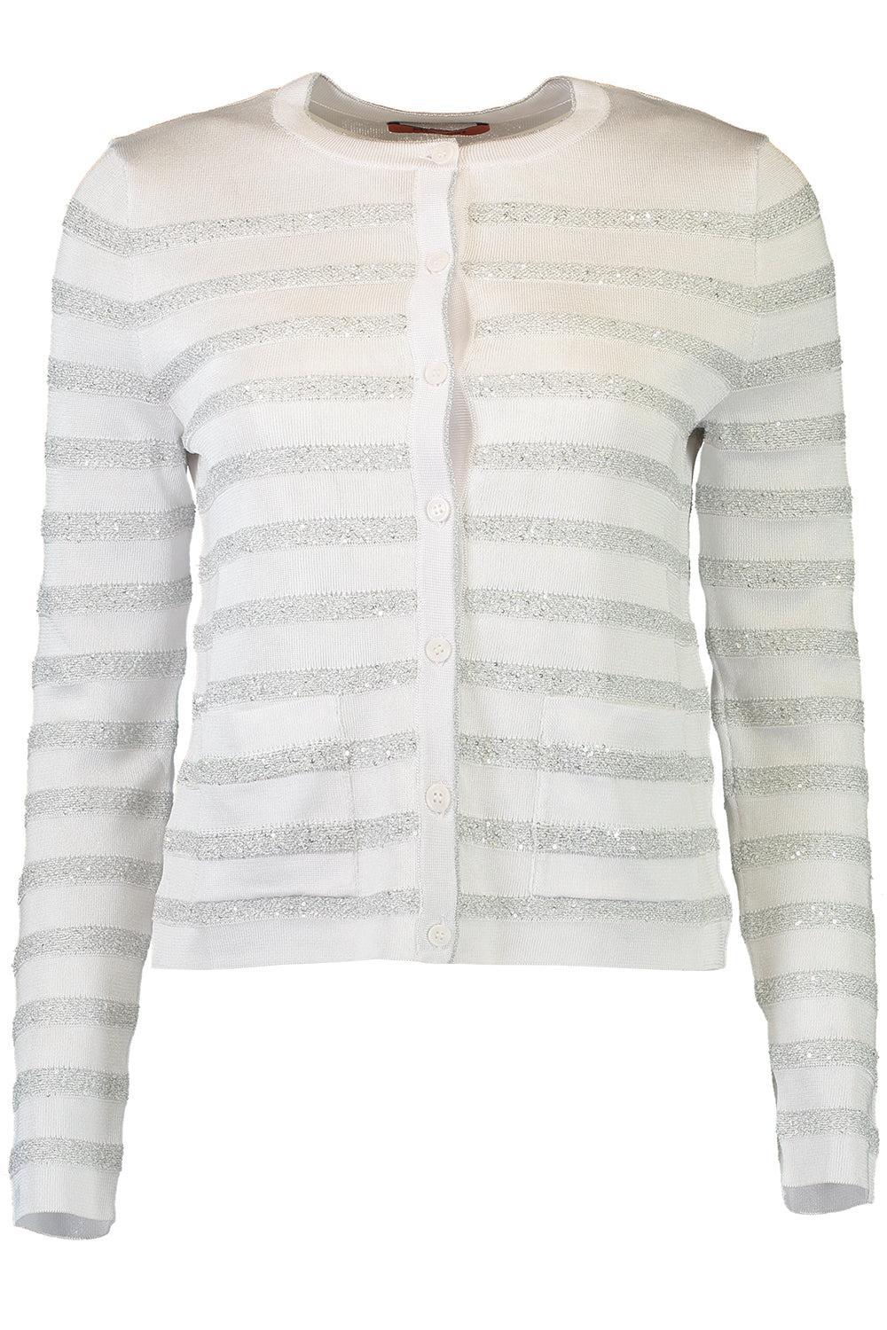 Crewneck Buttoned Cardigan-WHITE-38-CLOTHINGTOPCARDIGAN-MISSONI