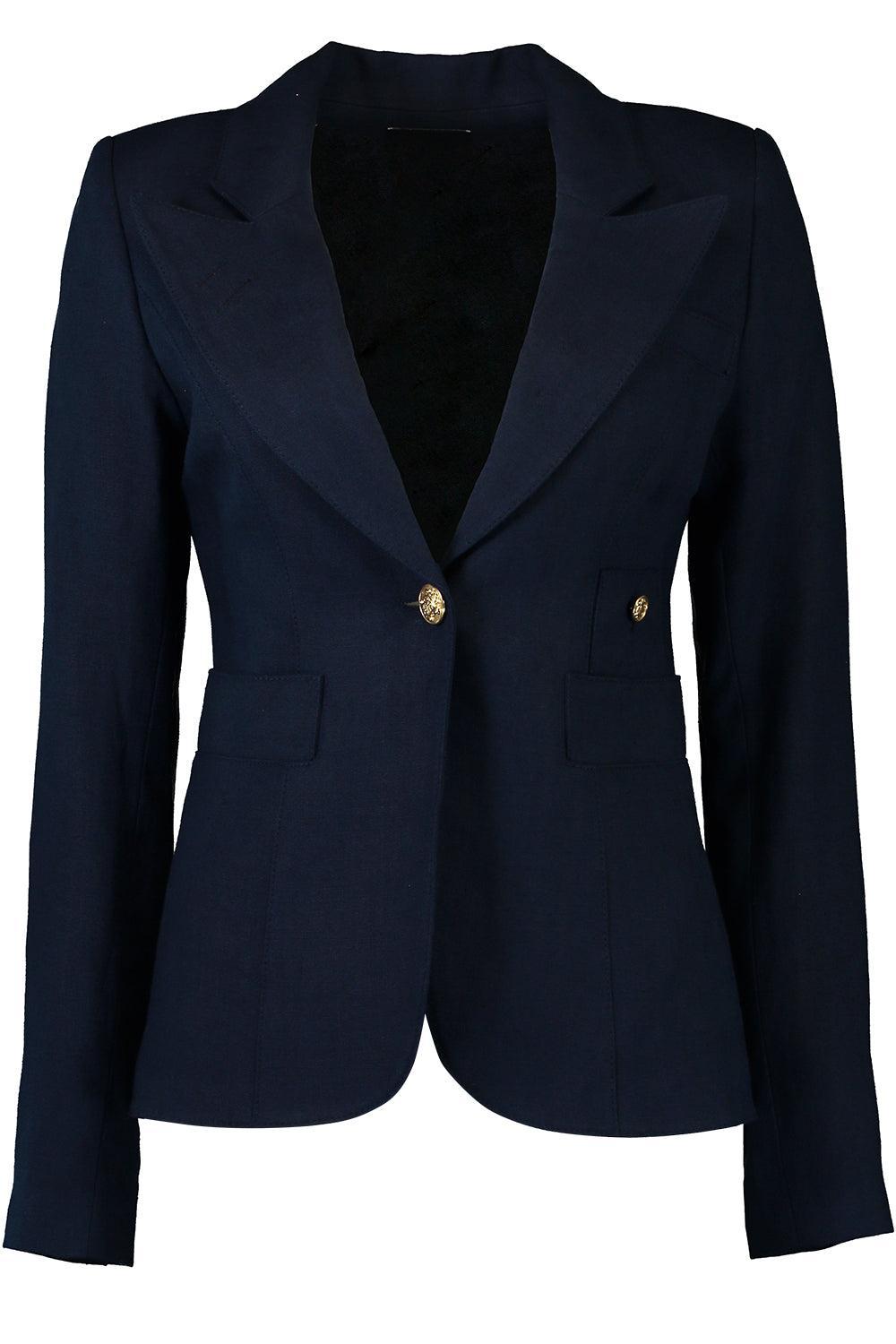 Classic Duchess Blazer - Navy-NVYLINEN-2-CLOTHINGJACKETBLAZERS-SMYTHE