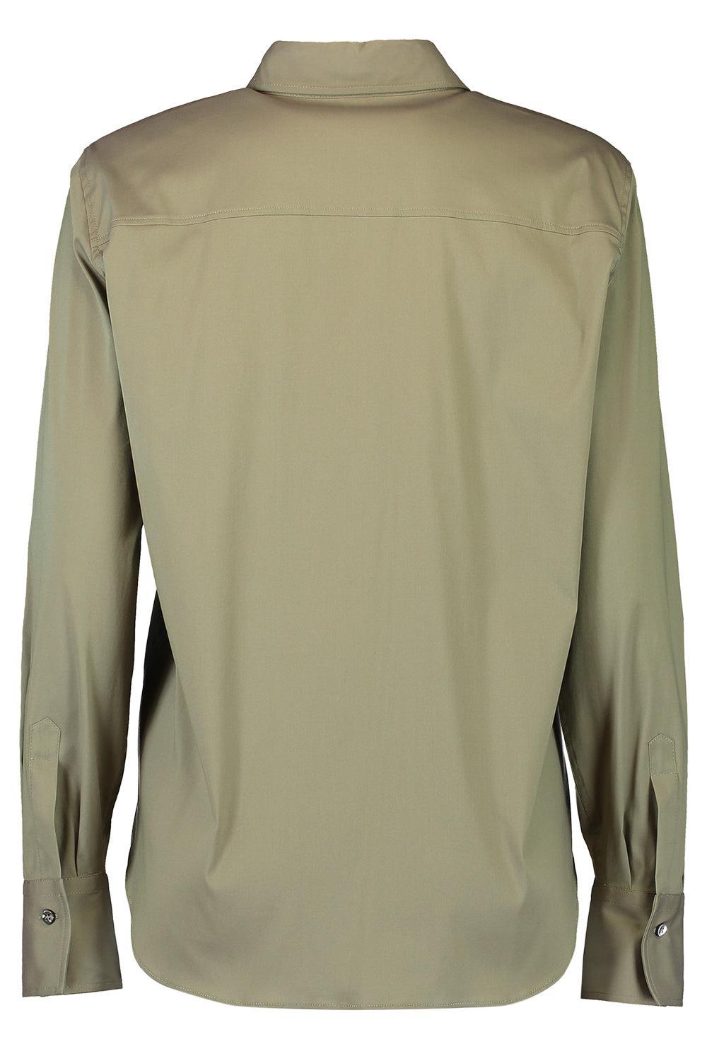 Shiny Trim Stretch Shirt - Eucalyptus-GREEN-XS-CLOTHINGTOPBLOUSE-BRUNELLO CUCINELLI