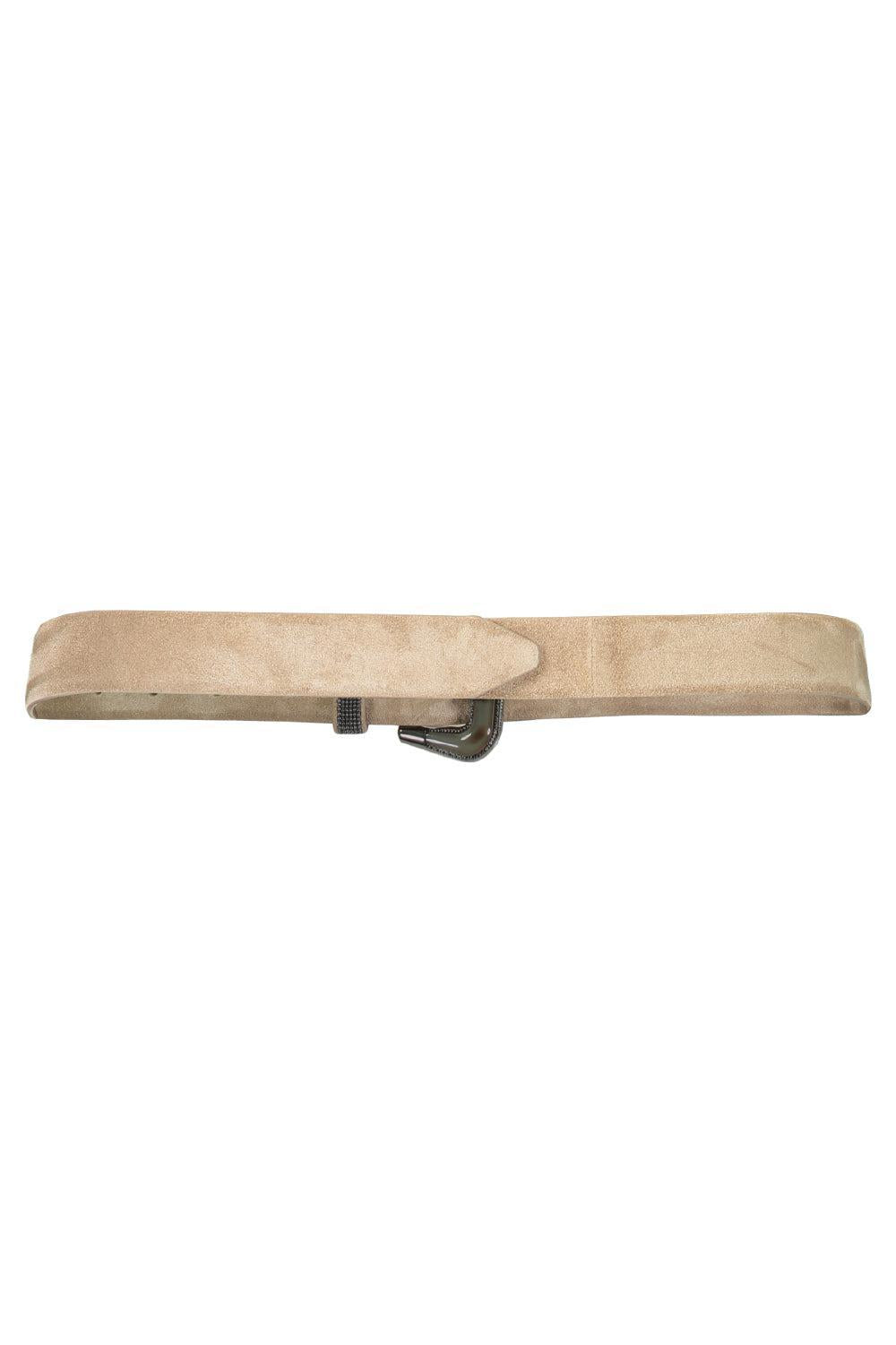 Mini Horn Frame Belt-BROWN-S-ACCESSORIEBELTS-BRUNELLO CUCINELLI