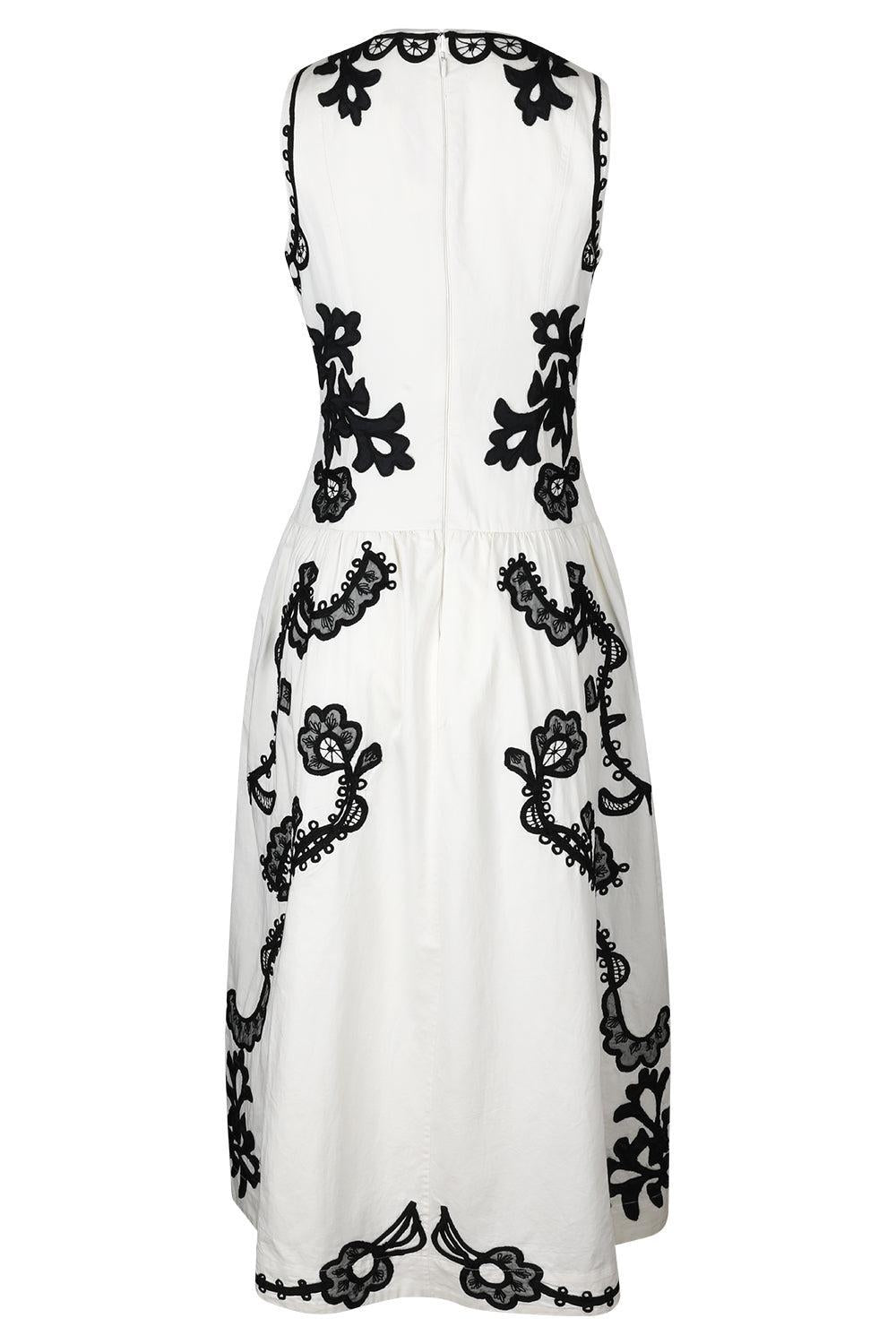 Sonali Sl Emb Midi Dress-CREAM-2-CLOTHINGDRESSCASUAL-ULLA JOHNSON