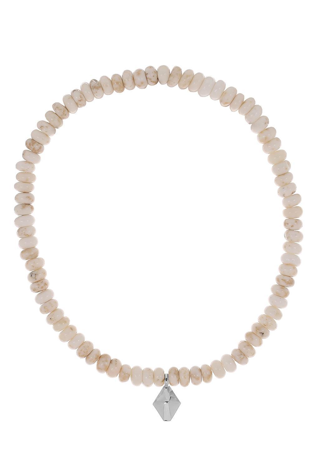White Turquoise Beaded Bracelet-SILVER-6.5-JEWELRYFINE JEWELBRACELET O-WALTERS FAITH