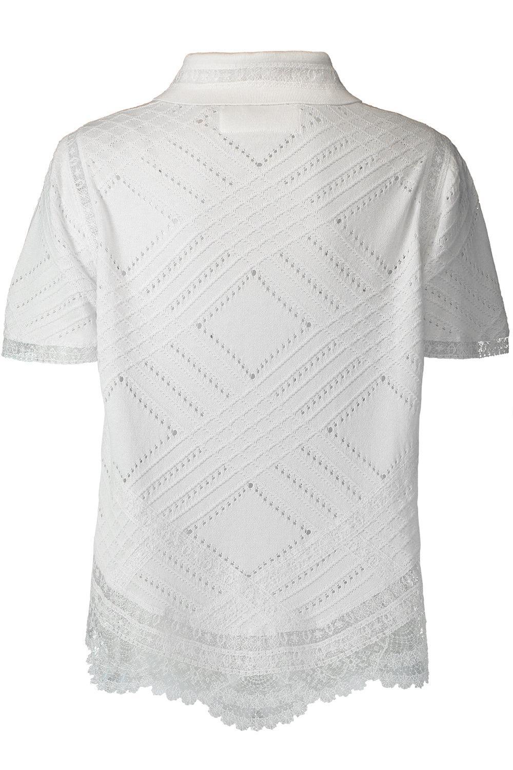 Short Sleeve Knit Shirt-WHITE-38-CLOTHINGTOPBLOUSE-ERMANNO SCERVINO