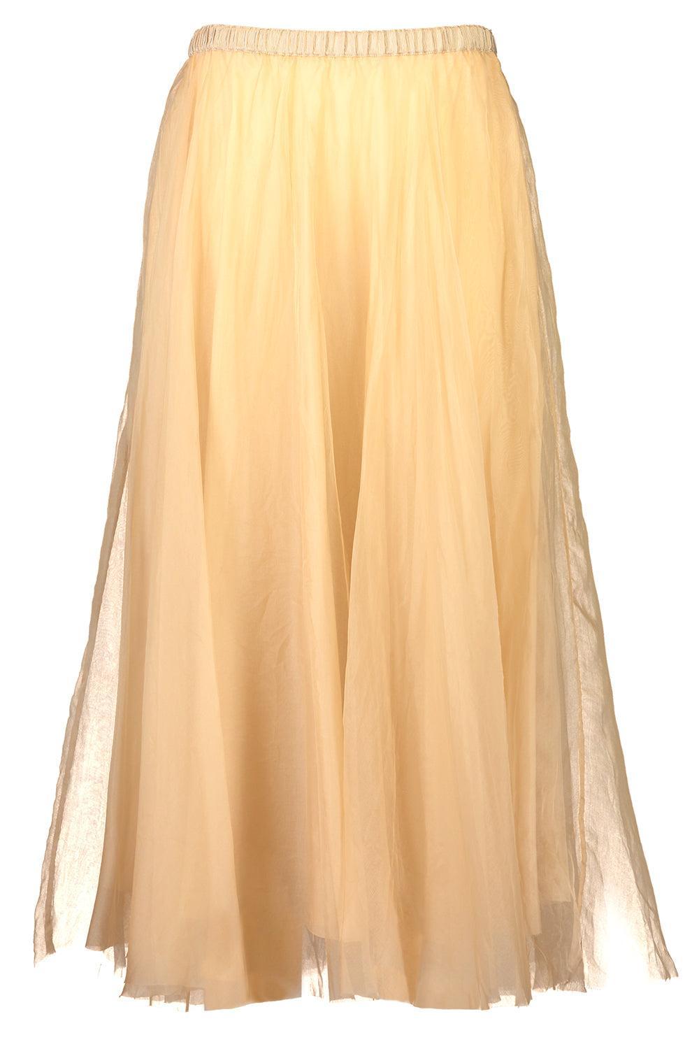 Draped Midi Skirt-BROWN-XS-CLOTHINGSKIRTMIDI-LOUIZA BABOURYAN