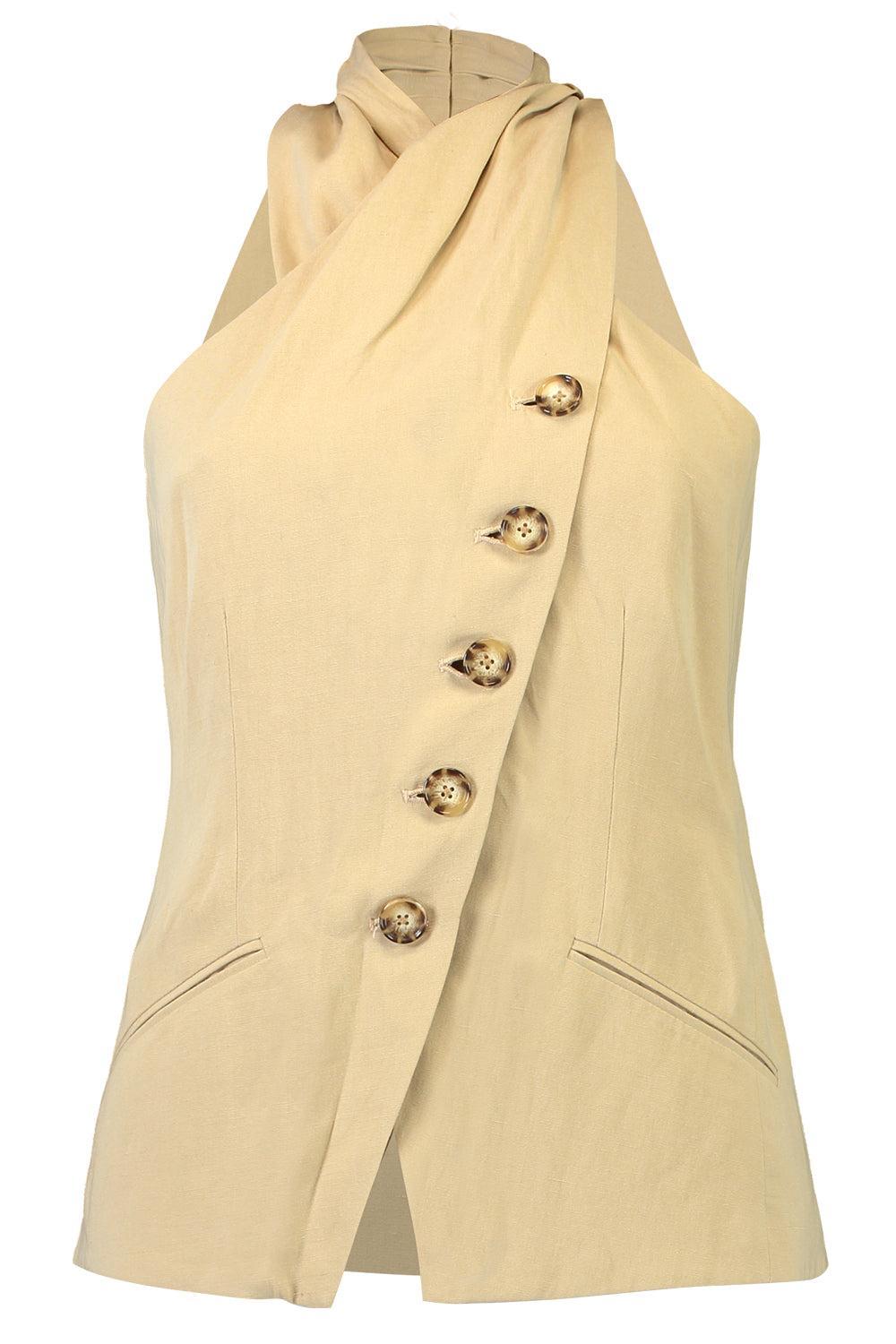 Pacey Top-BROWN-2-CLOTHINGTOPBLOUSE-VERONICA BEARD