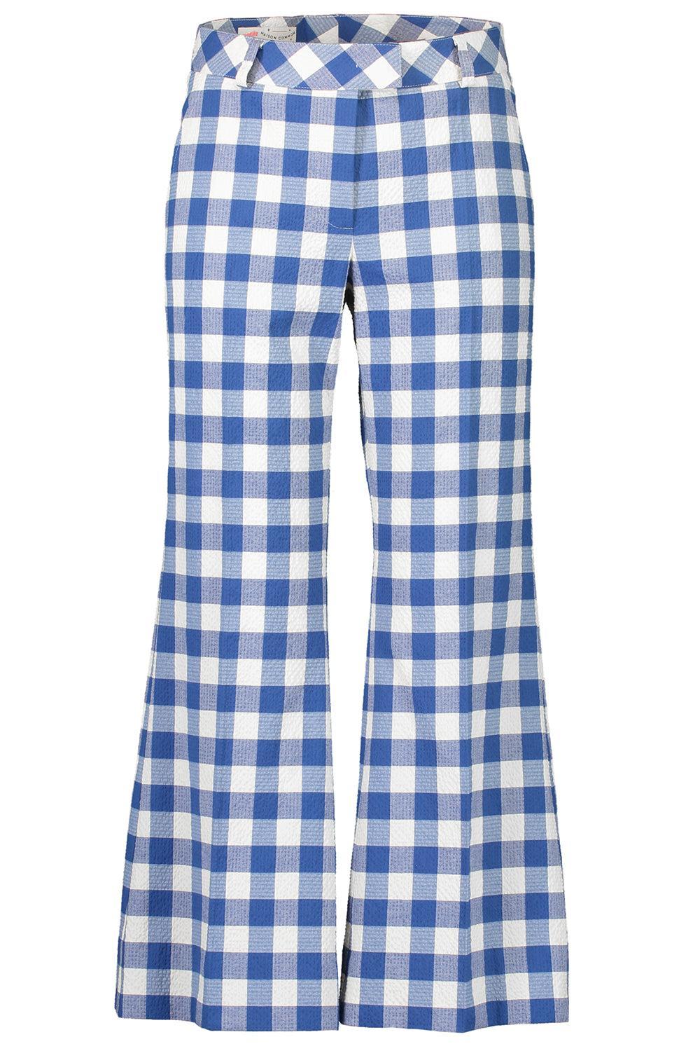 Seersucker Flared Pant-BLUE-32-CLOTHINGPANTSLIM FIT-MAISON COMMON