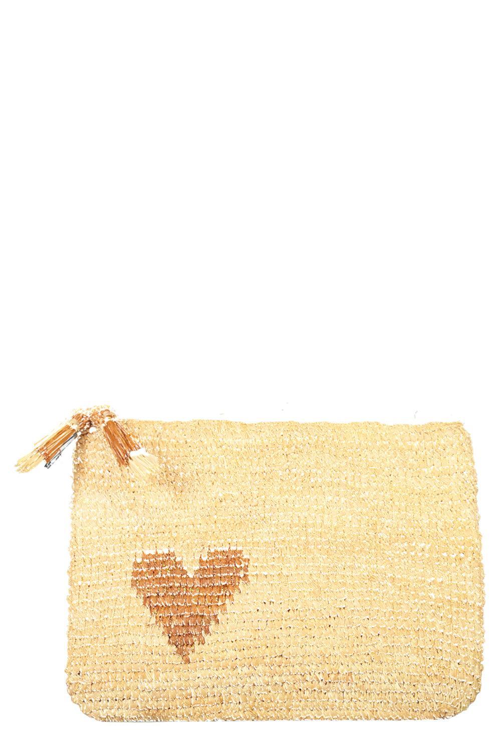 Large Heart Pouch - Natural-BROWN-HANDBAGCLUTCHES-AERIN LAUDER