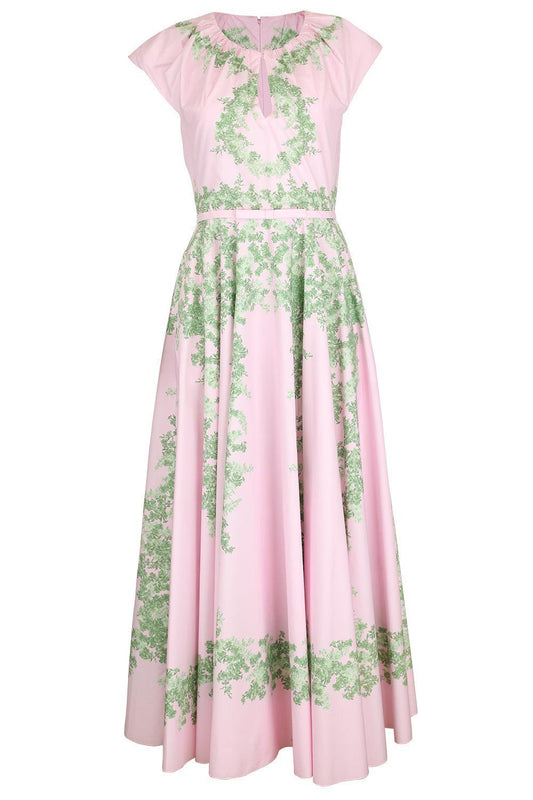 Floral Cap Sleeve Garland Dress-MULTI-40-CLOTHINGDRESSCASUAL-GIAMBATTISTA VALLI