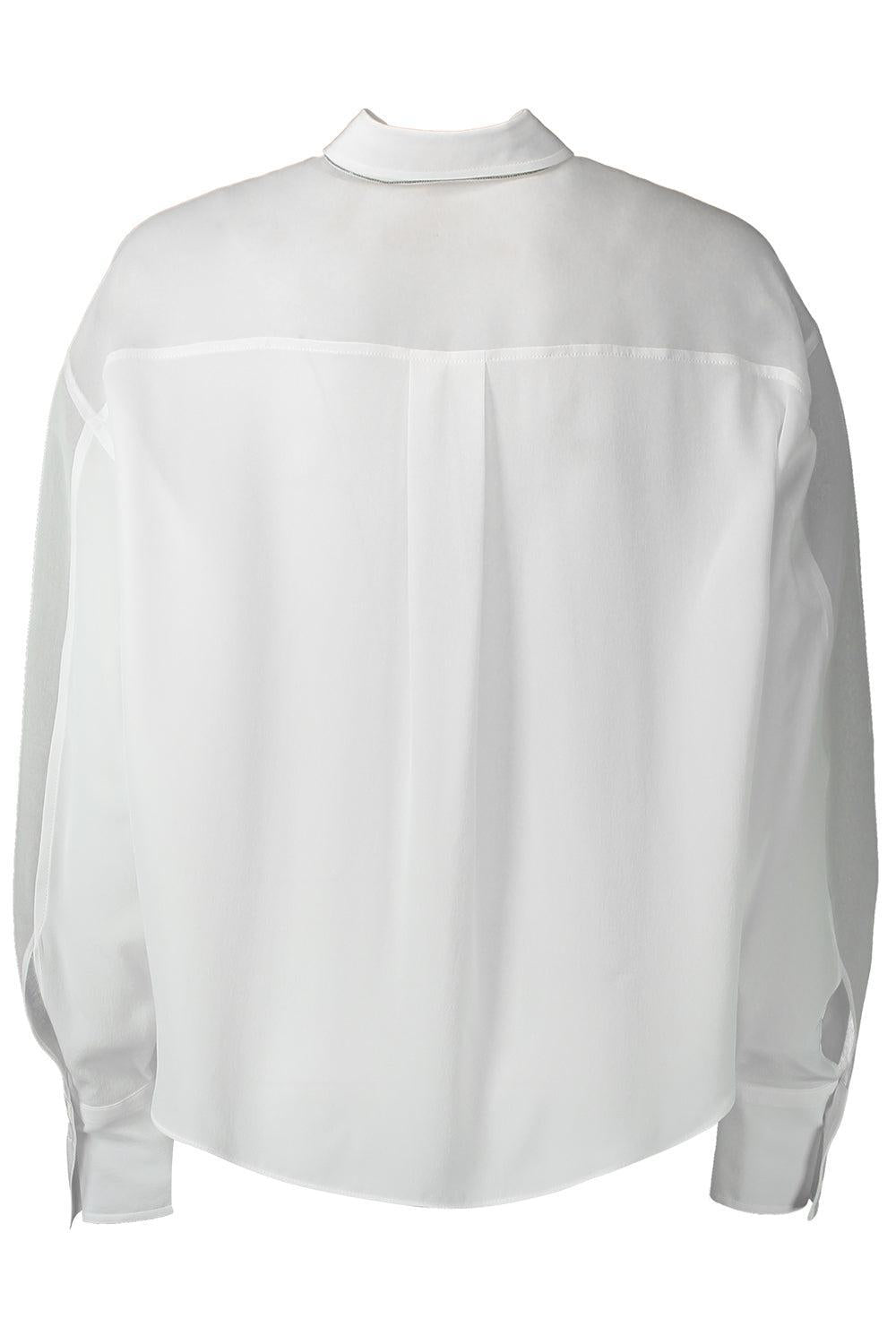 Monili Long Sleeve Panel Shirt-WHITE-XS-CLOTHINGTOPBLOUSE-BRUNELLO CUCINELLI