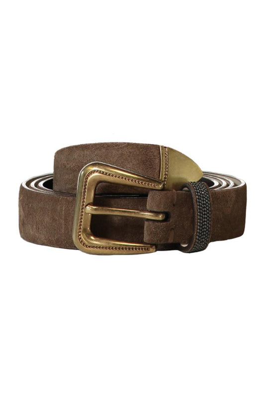Western Tip Buckle Belt-BROWN-XS-ACCESSORIEBELTS-BRUNELLO CUCINELLI