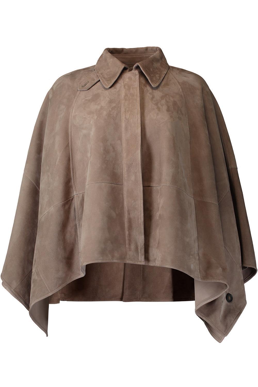 Button Front Couture Poncho-BROWN-42-CLOTHINGTOPPONCHO-BRUNELLO CUCINELLI