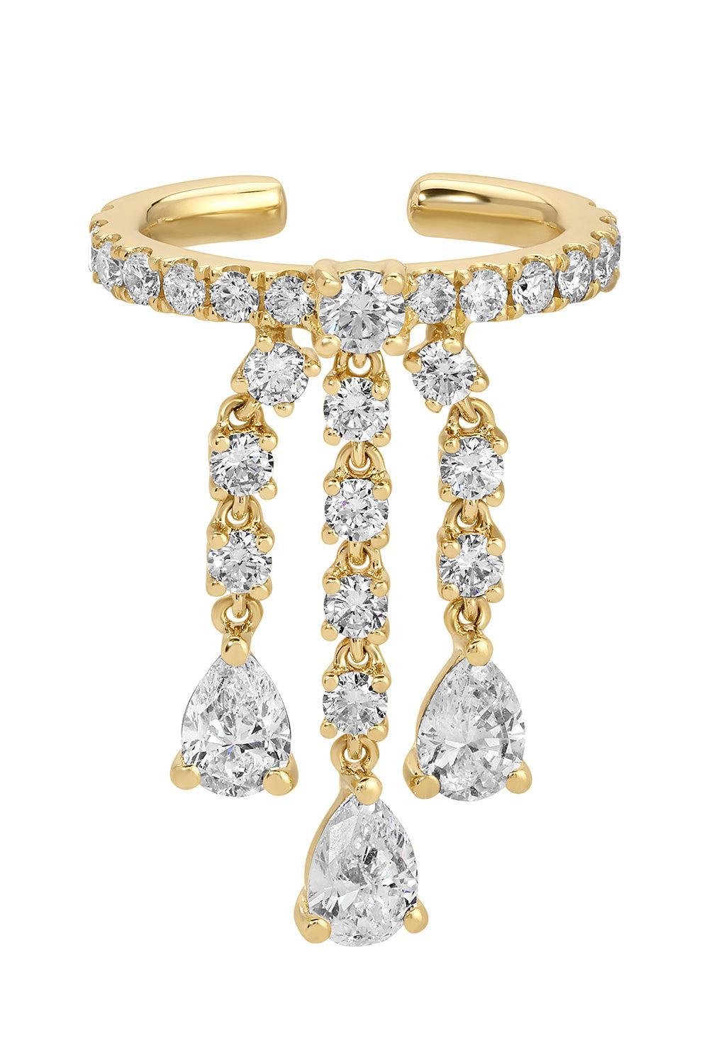 Diamond Fringe Ear Cuff-YELLOW GOLD-JEWELRYFINE JEWELEARRING-ANITA KO