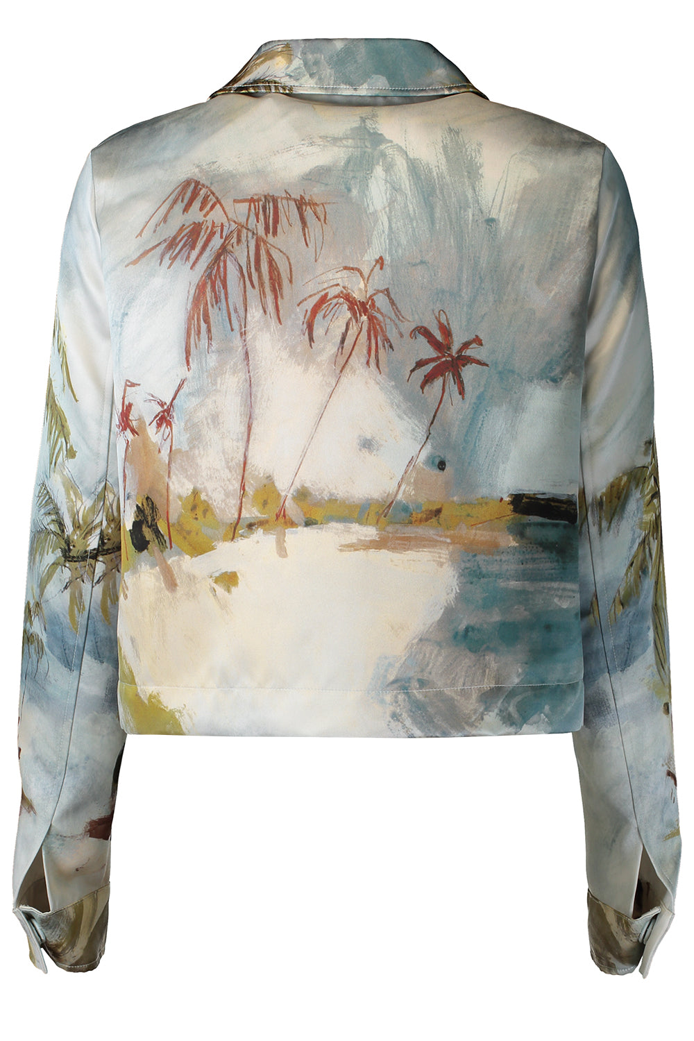 Beach Print Single Breasted Jacket