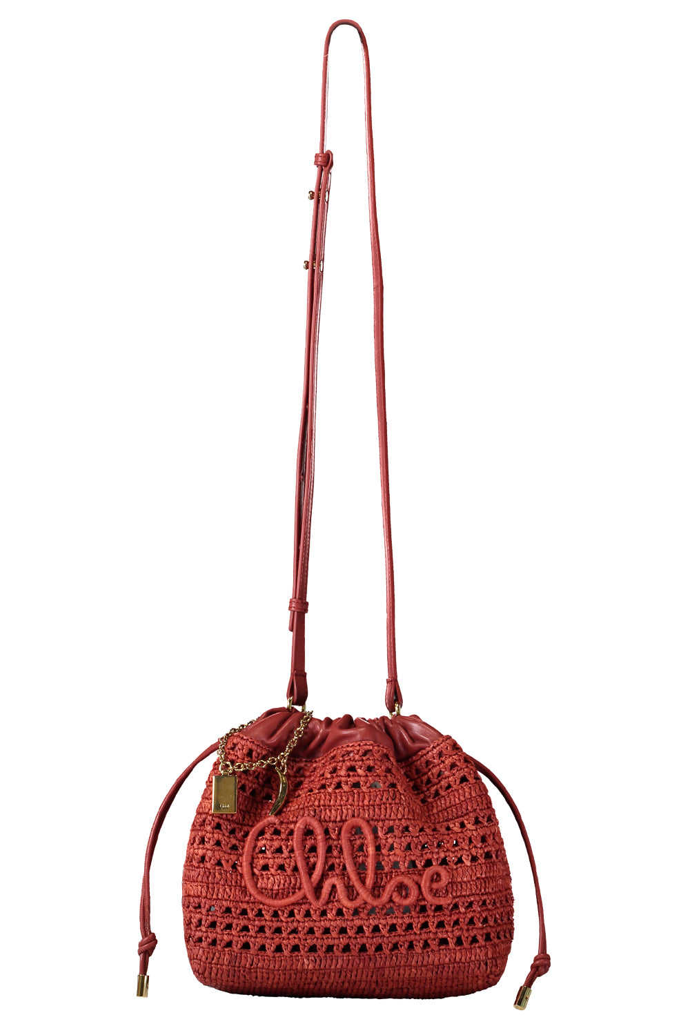 Summer Banana Rafia Bag - Ginger Red-RED-HANDBAGSHOULDER-CHLOÉ