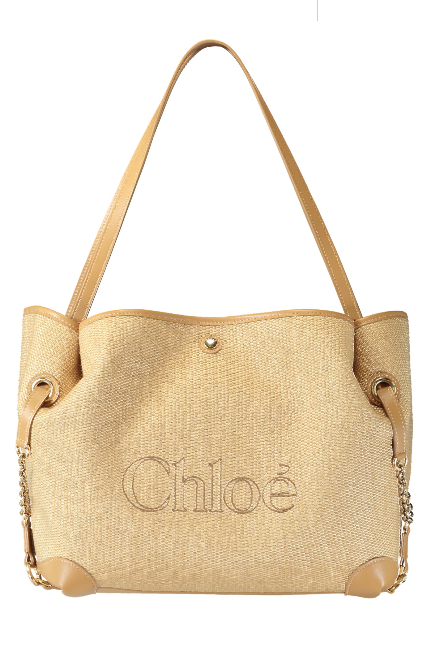 Clover Raffia Bag - Bleached Brown-BROWN-HANDBAGSHOULDER-CHLOÉ