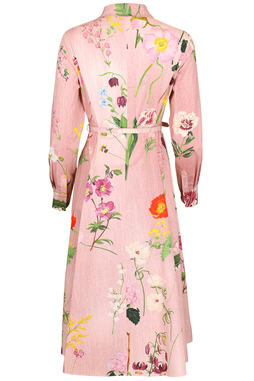 Botanical Collar Button Shirt Dress