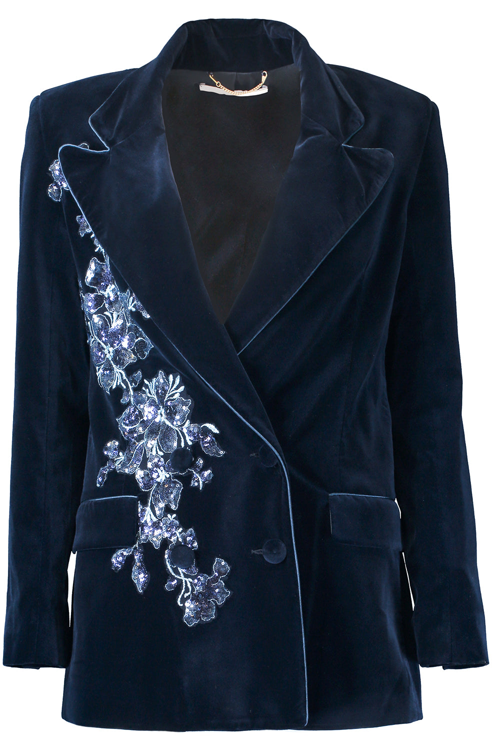 Quinn Velvet Jacket - Blue