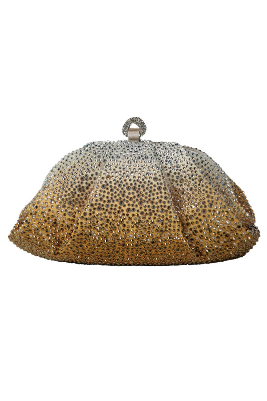 Gemma Crystal Clutch - Silver Golden