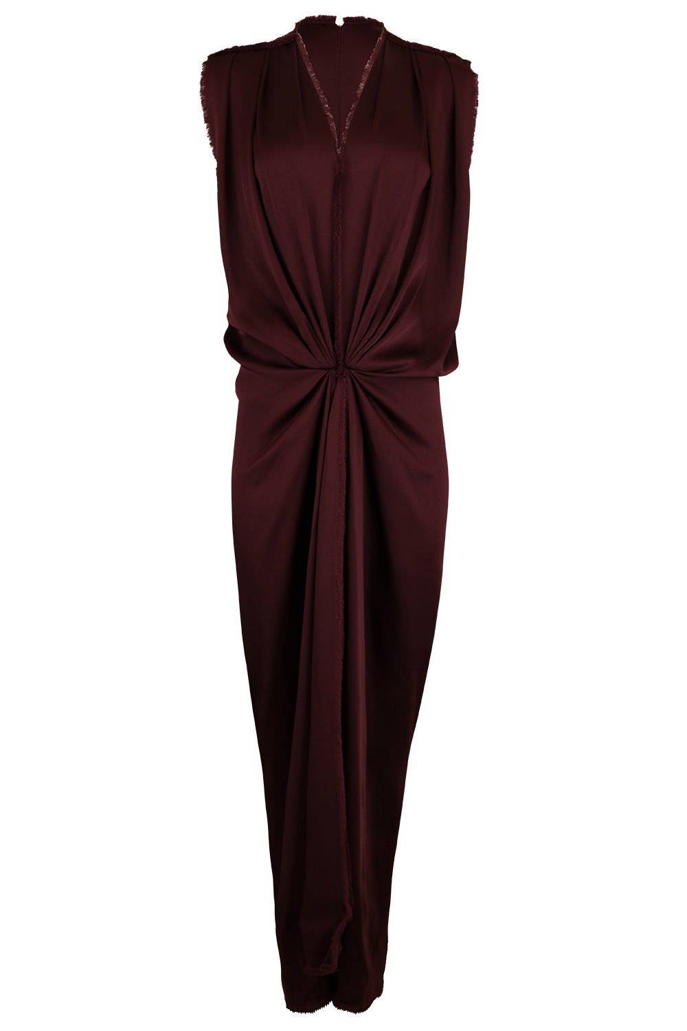 Sleeveless Draped Column Gown