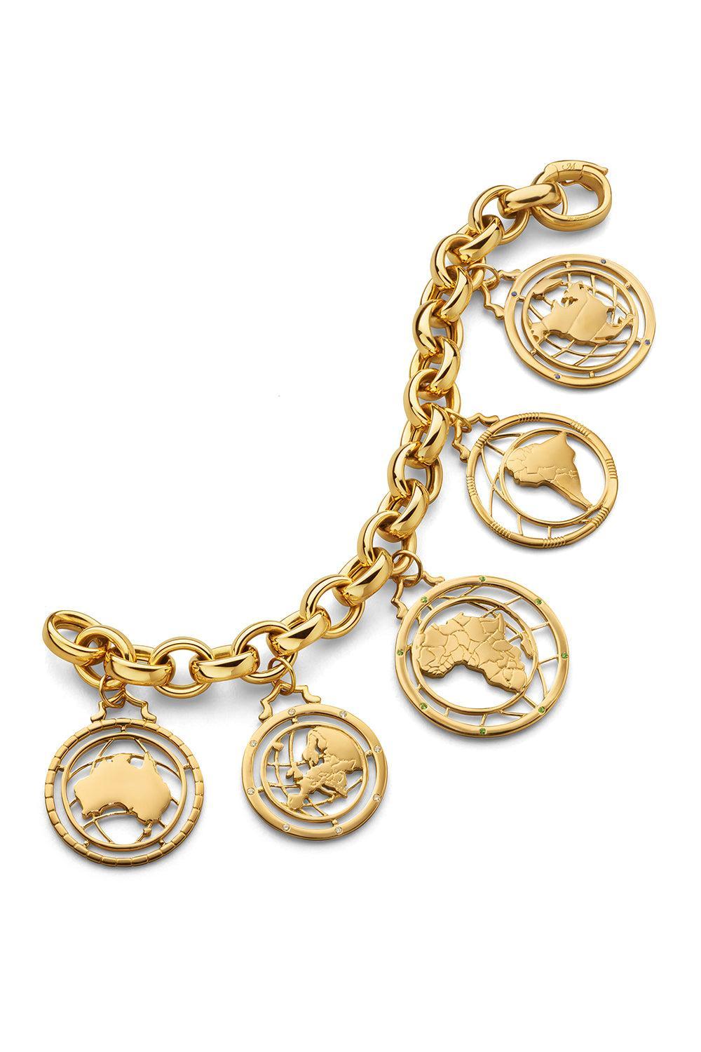 Continent Charm Bracelet-YELLOW GOLD-8-JEWELRYFINE JEWELBRACELET O-MONICA RICH KOSANN