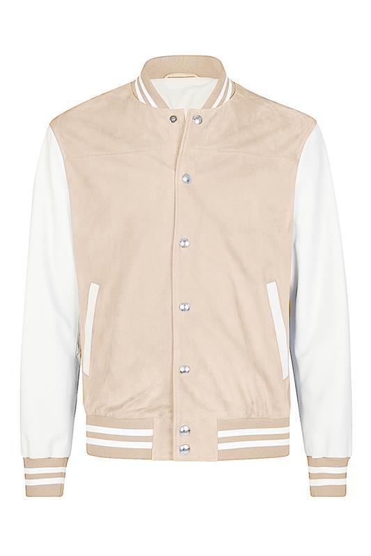 Varsity Jacket - Sand White-SAND/WHT-50-MENSCLOTHINGJACKET-ELEVENTY
