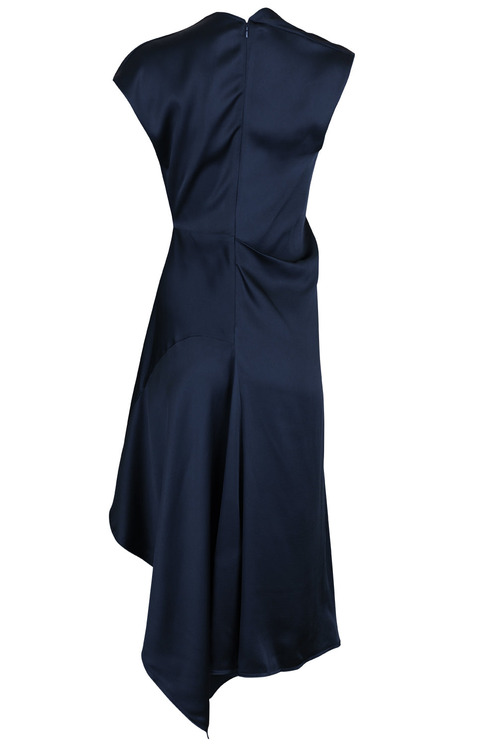 High Neck Drape Midi Dress