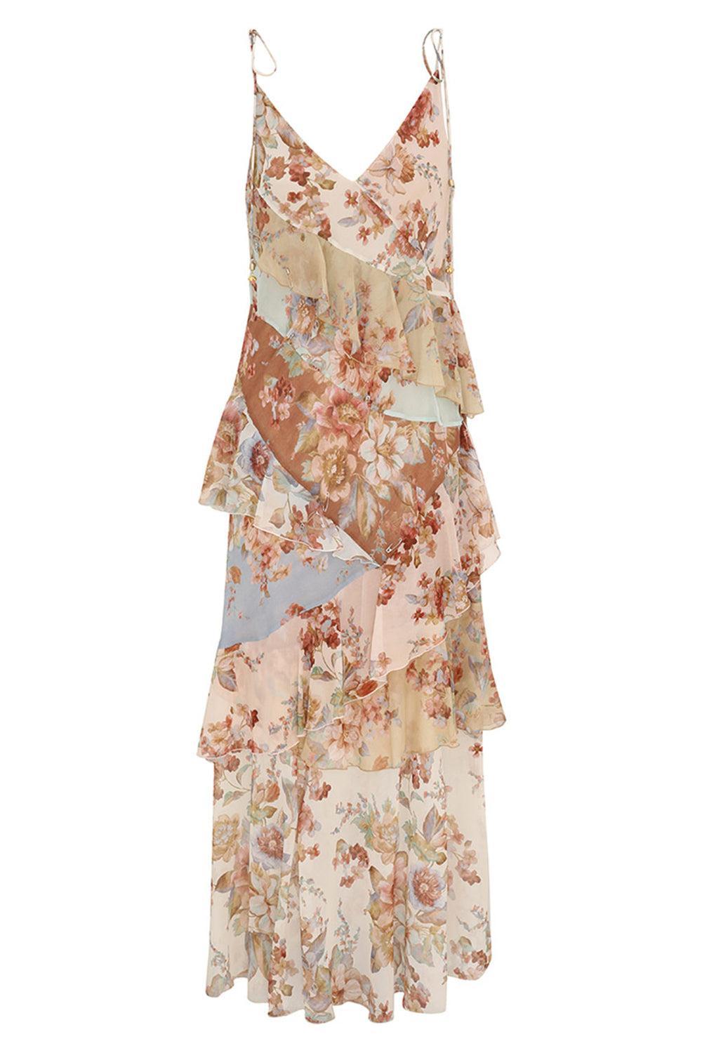 Awaken Frilled Slip Dress-FLORAL-0-CLOTHINGDRESSCASUAL-ZIMMERMANN