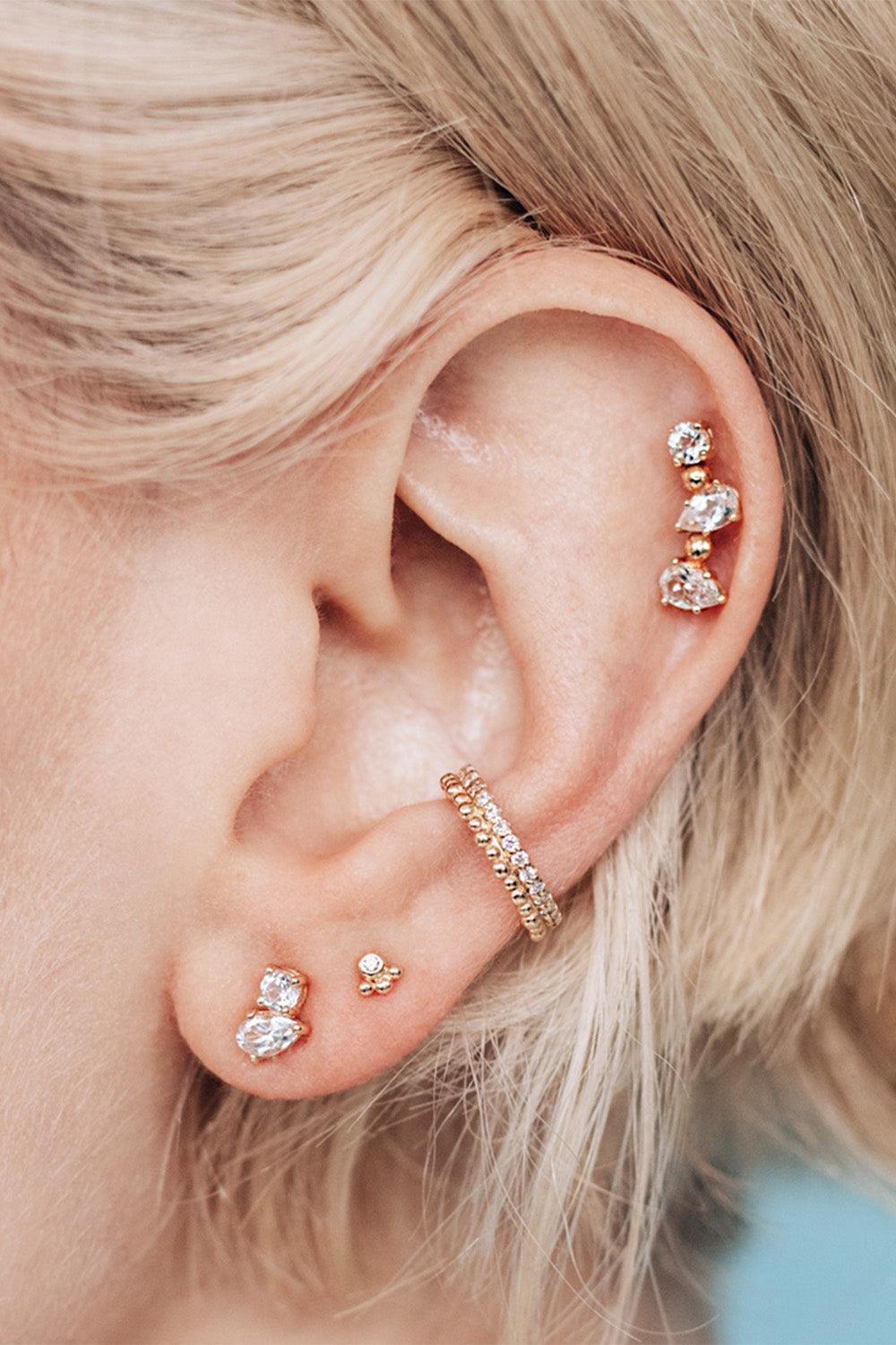 Diamond Phanie Ear End-YELLOW GOLD-JEWELRYFINE JEWELPIERCING-ANZIE
