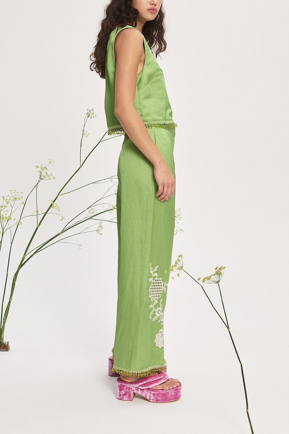 Luisa Embroidered Top-GREEN-2-CLOTHINGTOPTANK-ALEMAIS