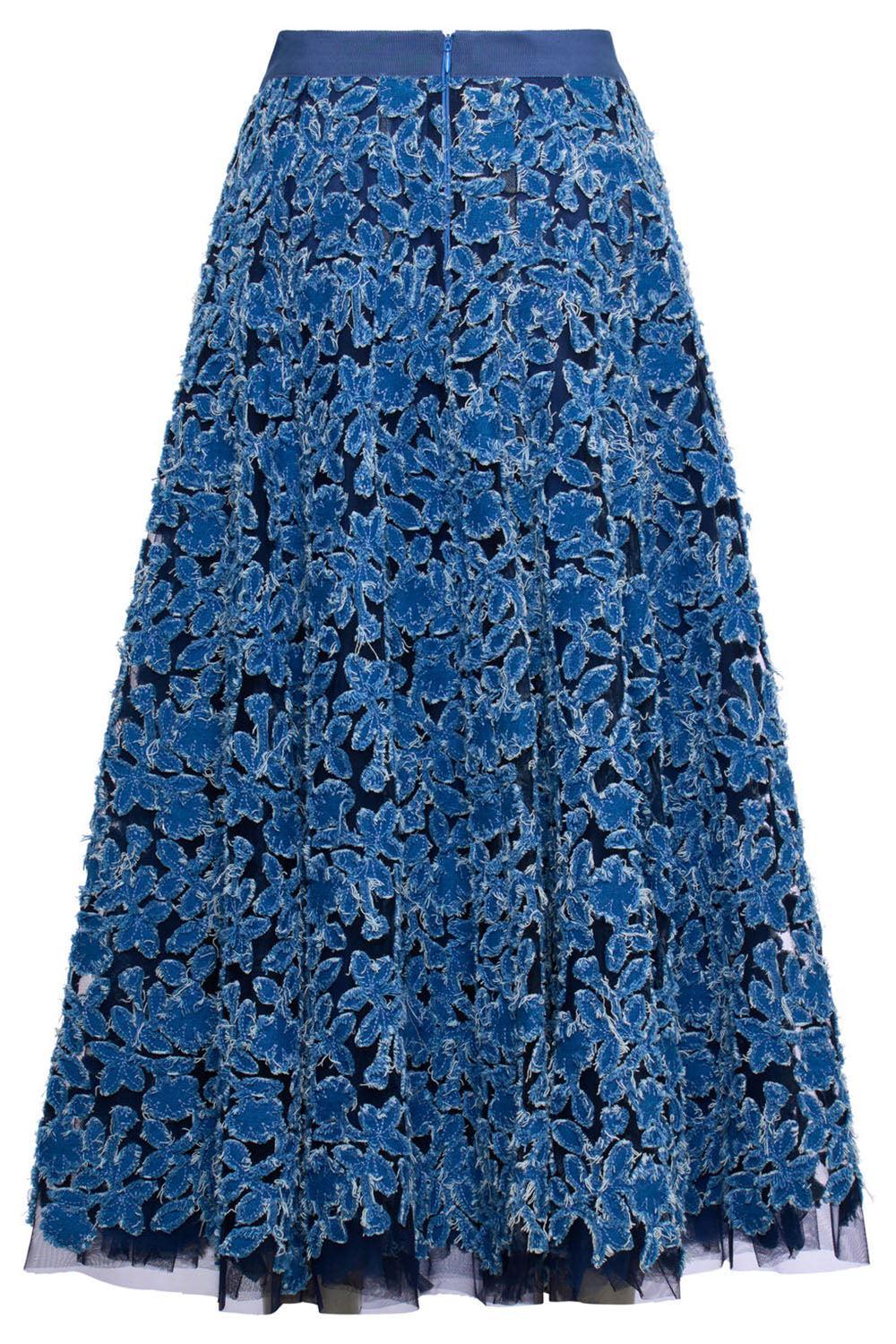 Embroidered Midi Skirt-CHAMBRAY BLUE-34-CLOTHINGSKIRTMIDI-MAISON COMMON