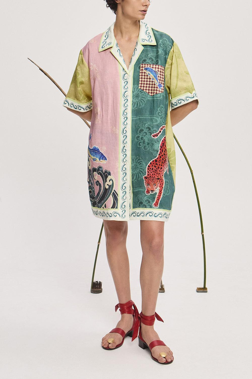 Rochester Mini Shirtdress-MULTI-0-CLOTHINGDRESSCASUAL-ALEMAIS