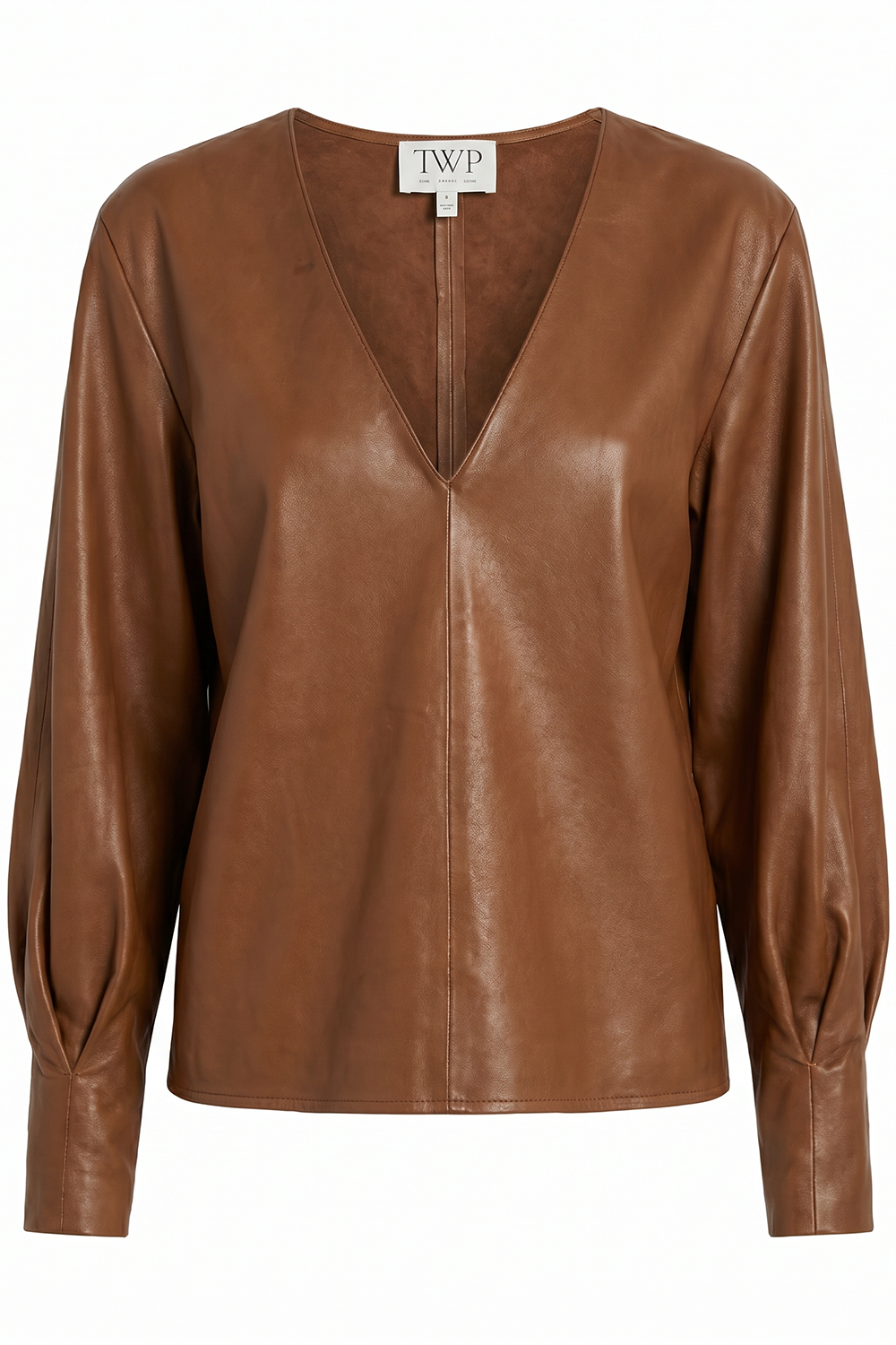 Long Zip Sleeve V Neck Top