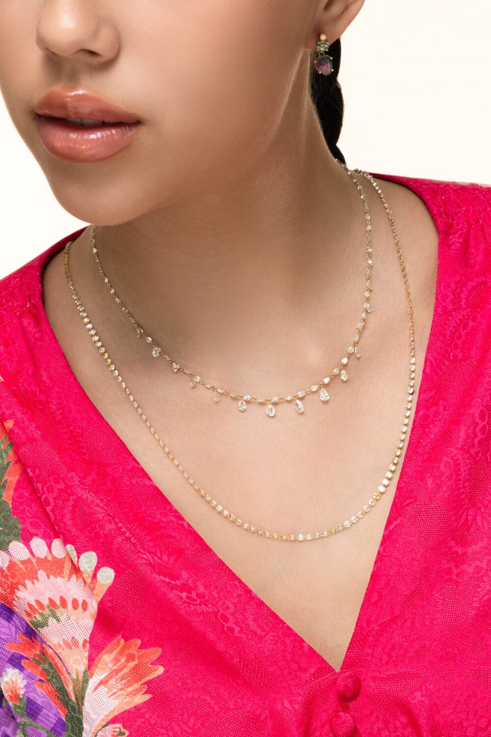 Diamond Full Cut Round Drilled Necklace-YELLOW GOLD-24-JEWELRYFINE JEWELNECKLACE O-COOMI