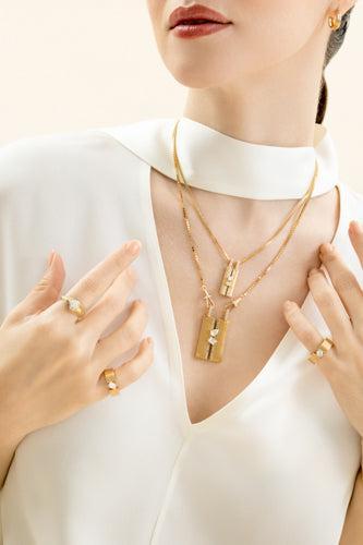 Diamond Pearl Large Blade Pendant-YELLOW GOLD-JEWELRYFINE JEWELPENDANT-LORAIDA