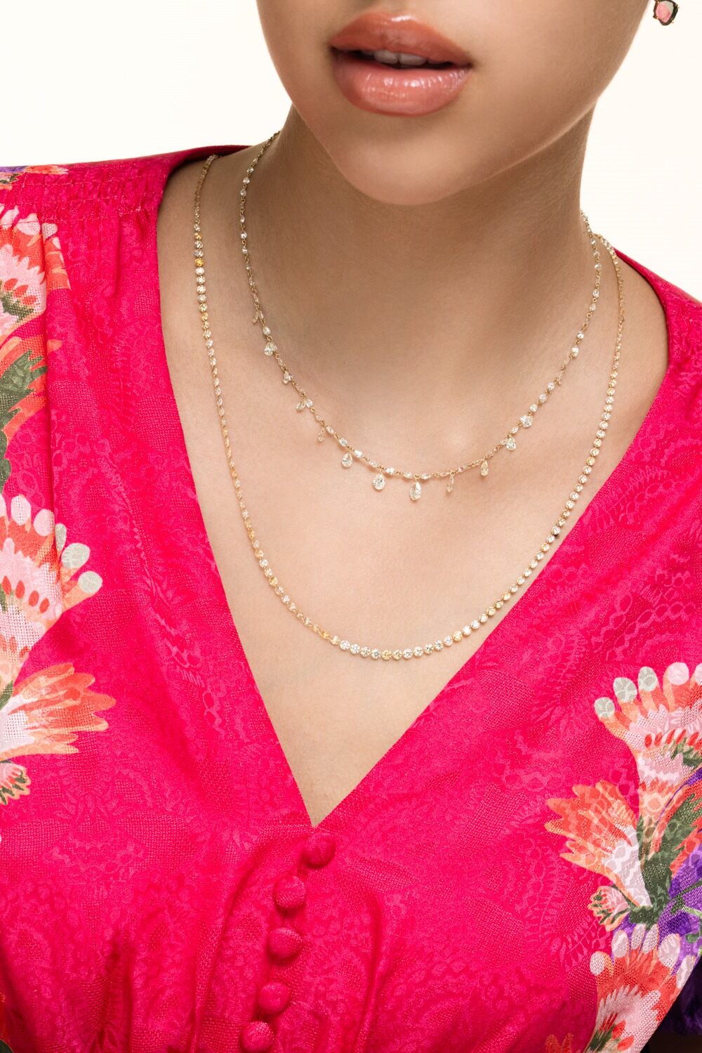 Diamond Full Cut Pear Drilled Necklace-YELLOW GOLD-18-JEWELRYFINE JEWELNECKLACE O-COOMI