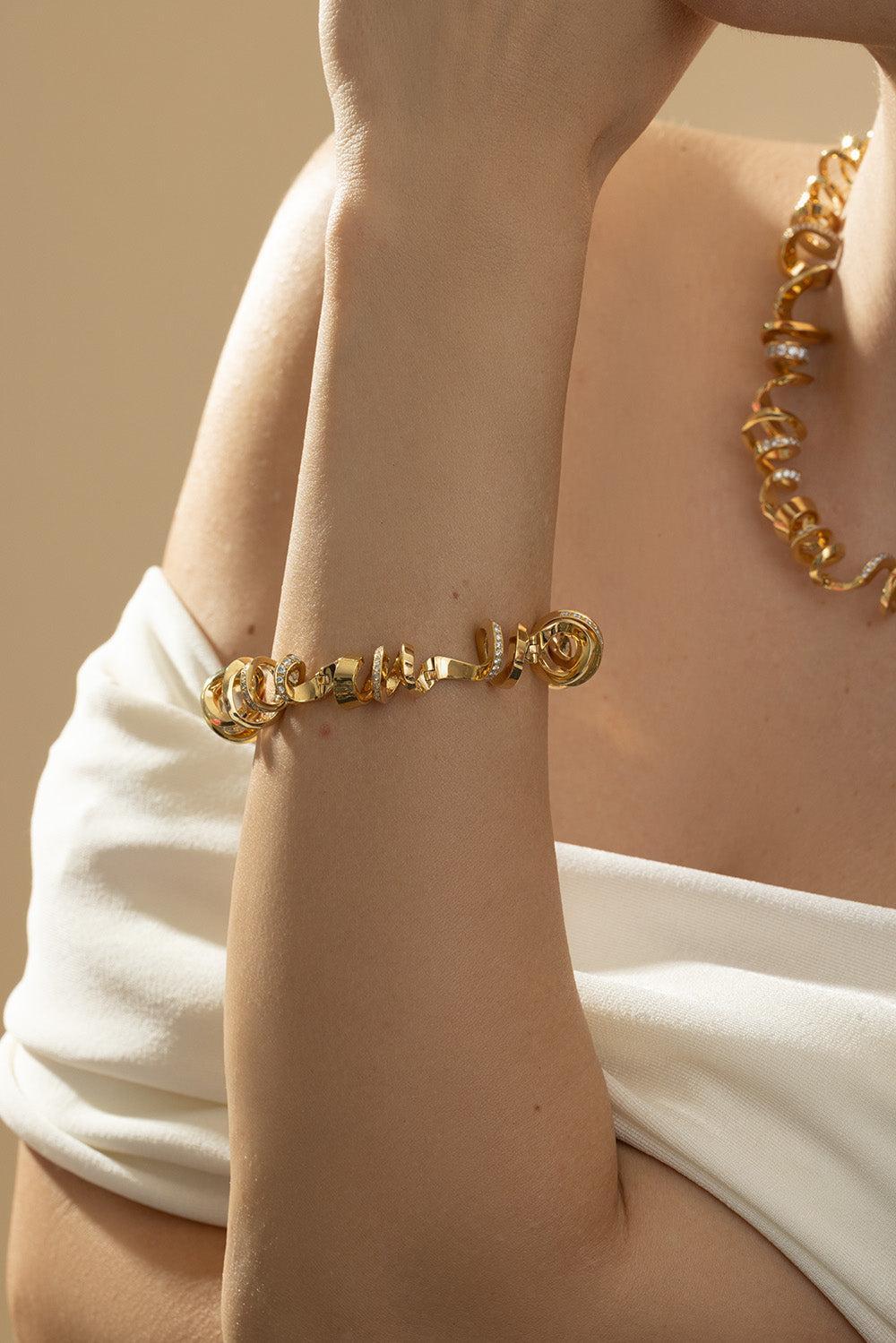 Diamond Spiral Bracelet-YELLOW GOLD-7-JEWELRYFINE JEWELBRACELET O-CICADA