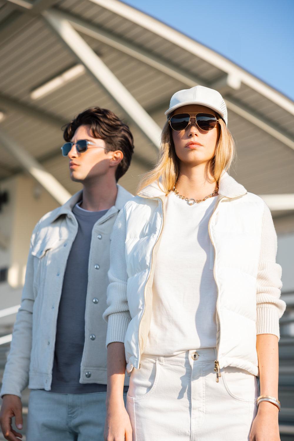 Long Sleeve Zip Vest-WHITE-XS-CLOTHINGJACKETVESTS-ELEVENTY