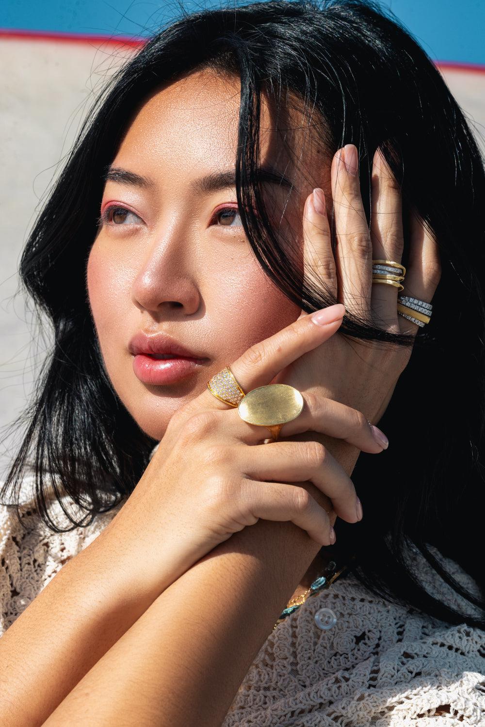Diamond Statement Ring-YELLOW GOLD-7-JEWELRYFINE JEWELRING-MARCO BICEGO